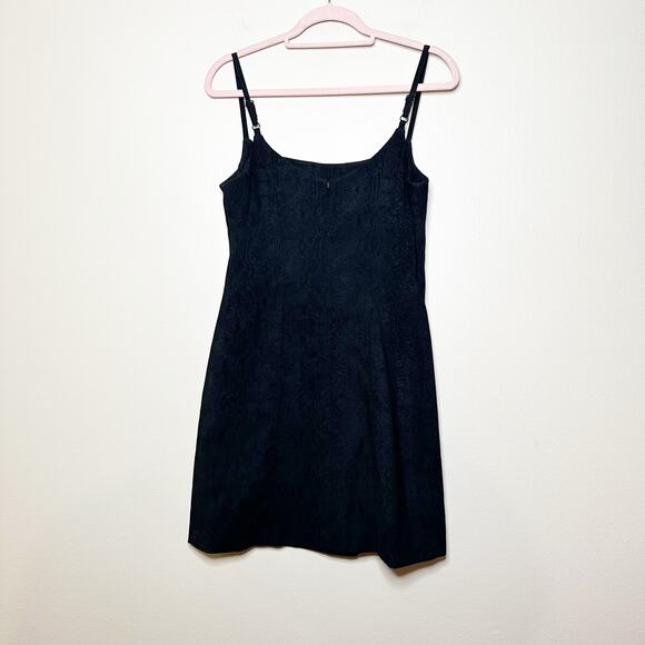 VTG Express Babydoll 90s Grunge Mini Cocktail Slip Dress Black Snakes print 8 - Picture 3 of 8